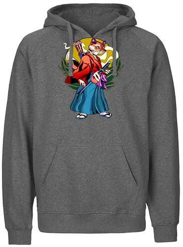 Rising Foxy - fox, fuchs, samurai, kitsune - Fairtrade Hoodie