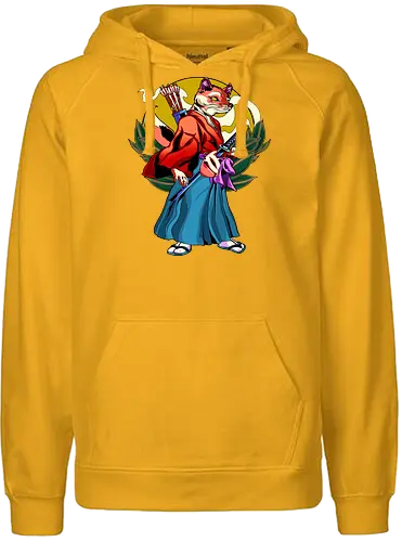 Rising Foxy - fox, fuchs, samurai, kitsune - Fairtrade Hoodie
