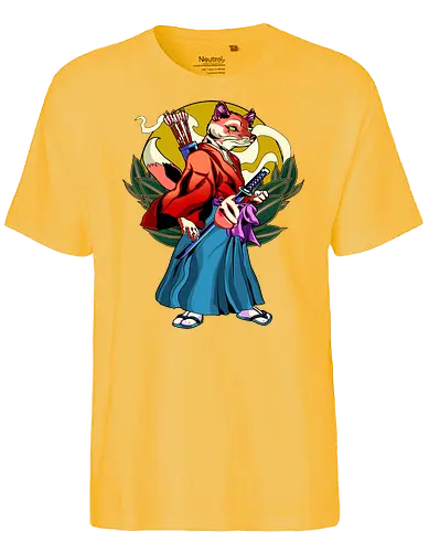 Rising Foxy - fox, fuchs, samurai, kitsune - Fairtrade T-Shirt