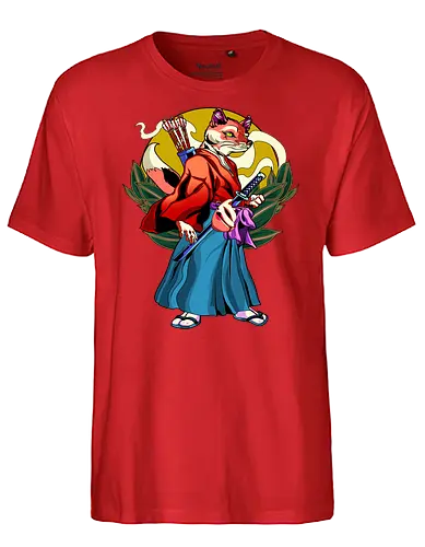Rising Foxy - fox, fuchs, samurai, kitsune - Fairtrade T-Shirt