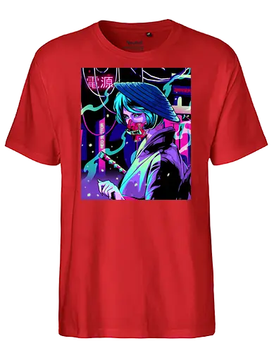 Cyber Death Geisha - neon, colorful, geisha, japan - Fairtrade T-Shirt