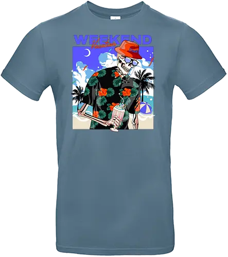WeekEnd Vacation (death skull) - Holiday, skeleton, neon - Standard T-Shirt
