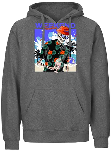 WeekEnd Vacation (death skull) - Holiday, skeleton, neon - Fairtrade Hoodie