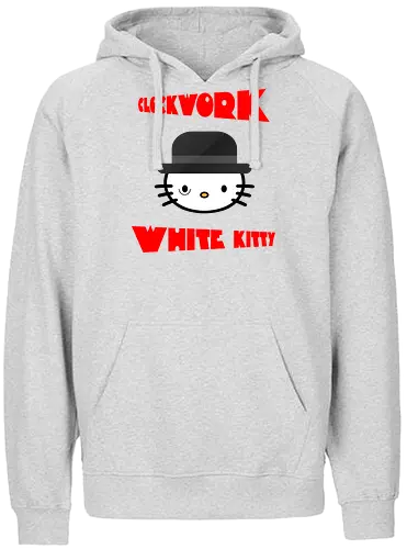 Clockwork White Kitty - Fairtrade Hoodie