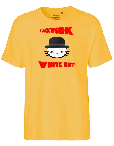 Clockwork White Kitty - Fairtrade T-Shirt