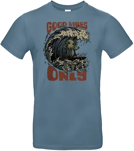 Cthulhu Good Vibes Only - cthulhu, lovecraft, Surfing, kaiju - Standard T-Shirt
