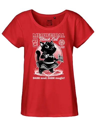 Magical Black Cat Girl - Magical Girl, cat, katze, Black Cat, magic - Fairtrade Girl Shirt