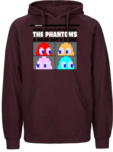 The Phantoms Red Album - phantom, ghost, arcade, retro, music, pop - Fairtrade Hoodie