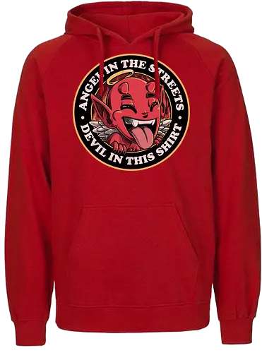 Angel in the Streets - Funny Cute Demon - angel, devil - Fairtrade Hoodie