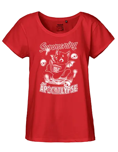 Apocalypse Cat - Cute Black Magic - apokalypse, cat, katze, pentagram - Fairtrade Girl Shirt