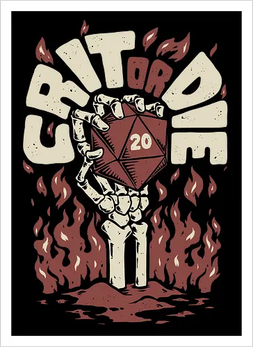 RPG - Crit or Die Fire Skull