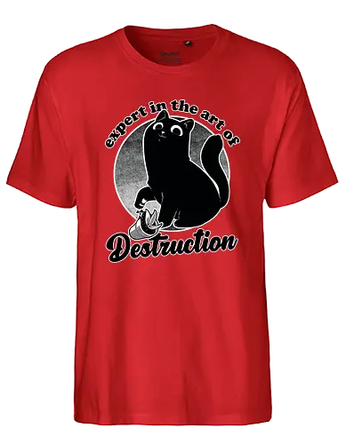 Expert in Destruction - Cute Black Cat - zerstörung, cat, katze - Fairtrade T-Shirt