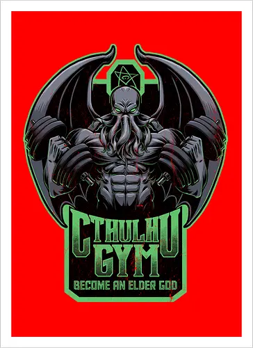 Cthulhu Gym - Muscular Bodybuilder Monster
