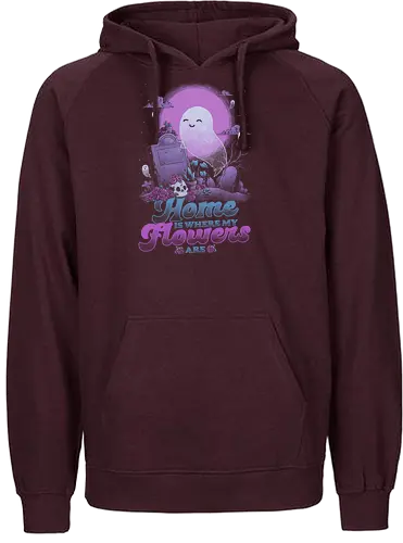 Ghost Home Flowers Dark Humor Pun - ghost, geist, plantmom, Grab, Grave - Fairtrade Hoodie