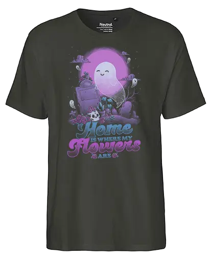 Ghost Home Flowers Dark Humor Pun - ghost, geist, plantmom, Grab, Grave - Fairtrade T-Shirt