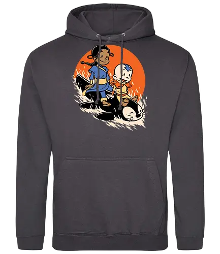 Penguin Sledding Winter Fun - bender, elements, cartoon - Standard Hoodie
