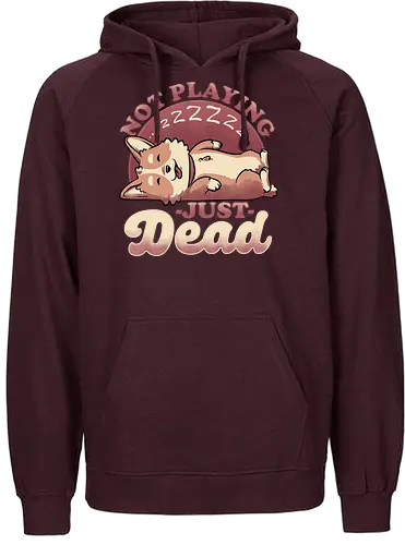 Dog Playing Dead - corgi, chill, dog, cute - Fairtrade Hoodie