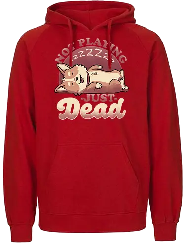 Dog Playing Dead - corgi, chill, dog, cute - Fairtrade Hoodie