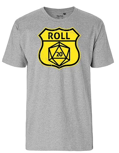 Route d20 Sign - Route 66 Parody - Route 66, dice, rpg, fantasy, pen and paper - Fairtrade T-Shirt