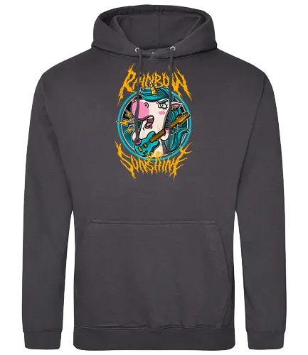 Rainbow and Sunshine - Cute Metal Band Unicorn - rainbow, unicorn, einhorn, metal, dth metal - Standard Hoodie