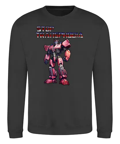 Stop Transphobia transformers - gundam, transformer, trans, Statement - Sweatshirt