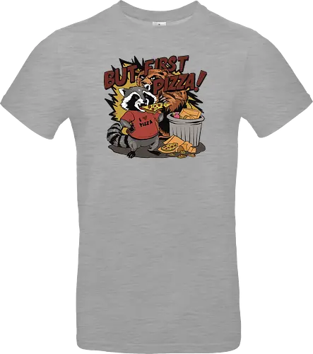 raccoon ting a slice of pizza