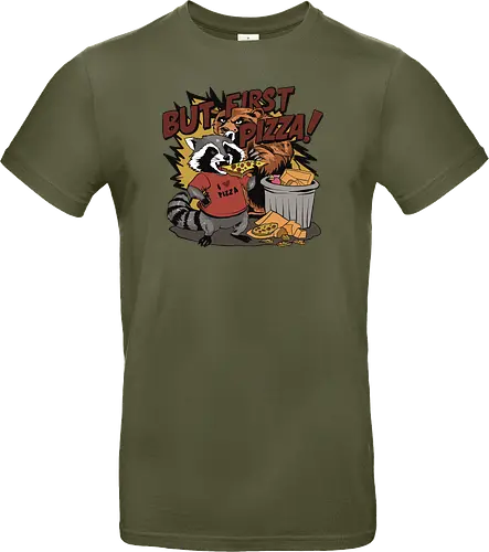 raccoon ting a slice of pizza