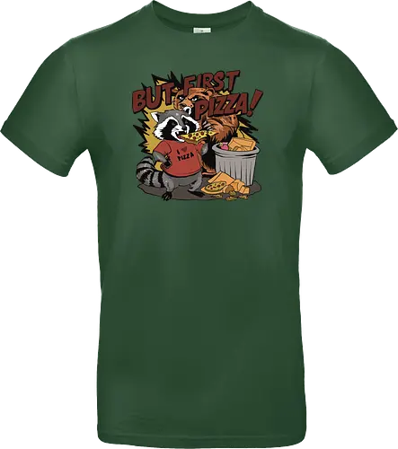raccoon ting a slice of pizza