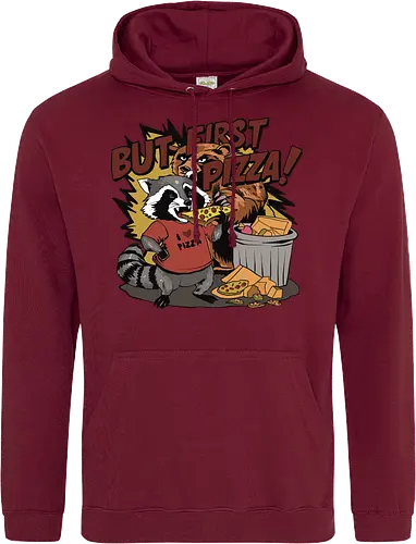 raccoon ting a slice of pizza