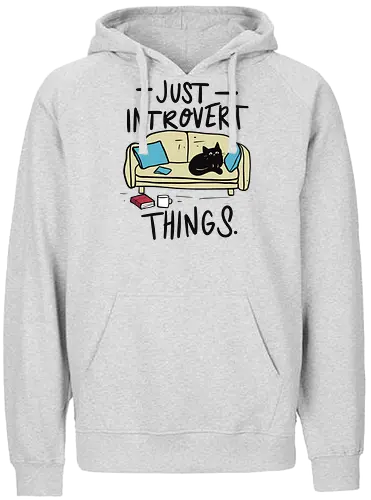 just introvert things - cat, book, couch - Fairtrade Hoodie