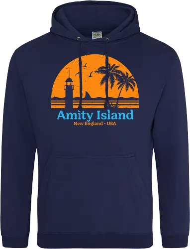 Amity Island #1 - shark, hai, Weißer Hai, Amity Island - Standard Hoodie