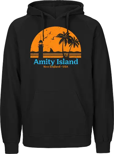 Amity Island #1 - shark, hai, Weißer Hai, Amity Island - Fairtrade Hoodie