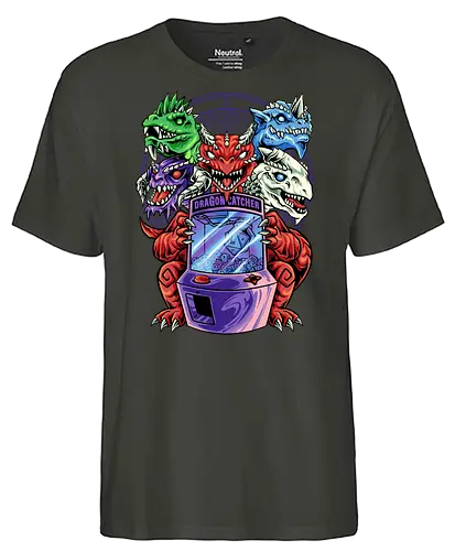 dragon catcher - dragon, dice, Arcade game - Fairtrade T-Shirt