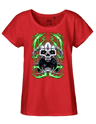 thunder game - Console Gaming, lightning, skull - Fairtrade Girl Shirt