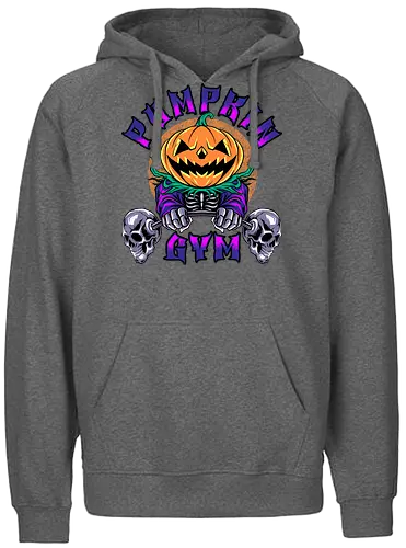 pumpkin gym - pumpkin, kürbis, jack-o-lantern, halloween, gym - Fairtrade Hoodie