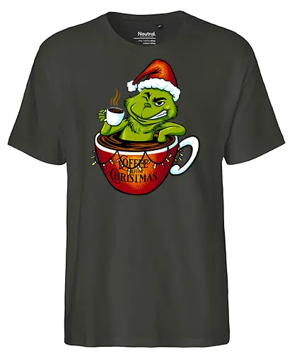 double expresso - grumpy, coffee, christmas - Fairtrade T-Shirt