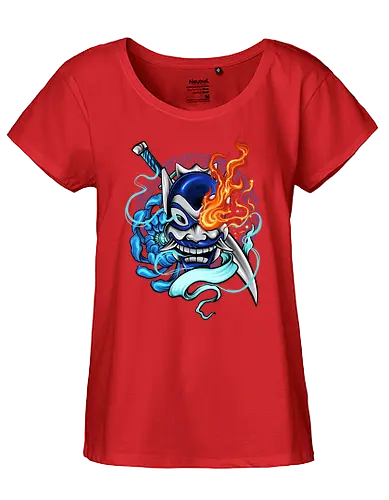blue spirit tattoo - mask, japan - Fairtrade Girl Shirt