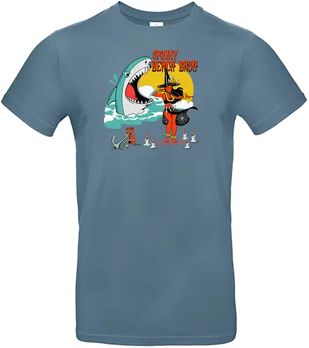 Spooky Beach Bash - shark, witch, hexe, strand, beach - Standard T-Shirt