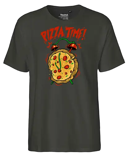 pizza time - clock, pizza - Fairtrade T-Shirt