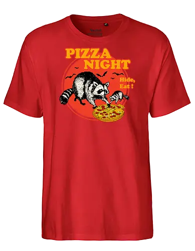 Pizza Night - raccoon, trash panda, pizza - Fairtrade T-Shirt