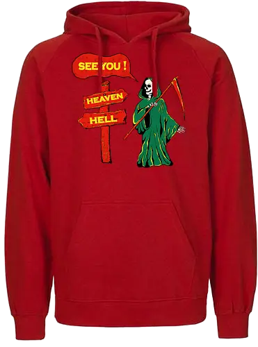 See You - skeleton, hell, death, heaven - Fairtrade Hoodie