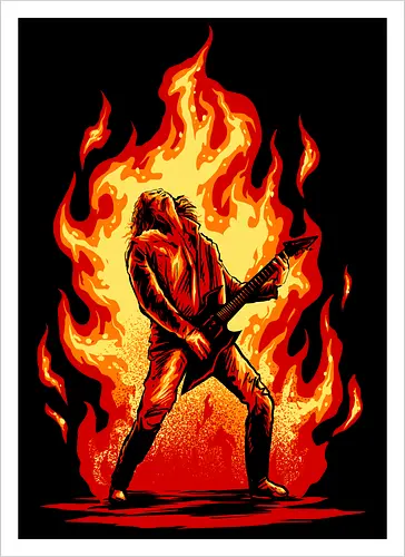 burning guitar