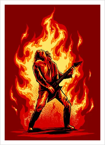 burning guitar