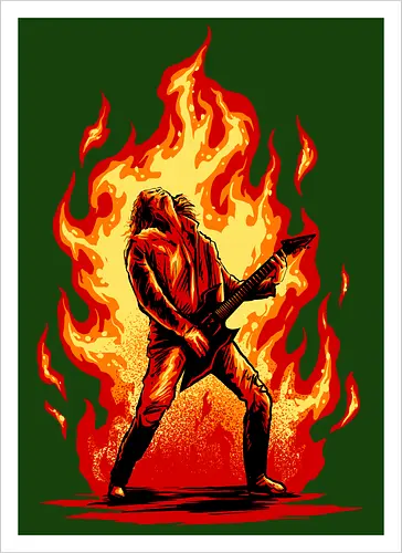 burning guitar