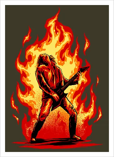 burning guitar