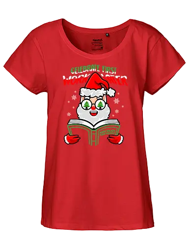 celebrate first - christmas, Santa Claus - Fairtrade Girl Shirt