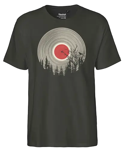 Forest Vinyl - forest, vinyl, schallplatte, wald, nature - Fairtrade T-Shirt