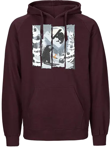 Wild Snow - Snowboard, Ski, bär, Scenery, sport, br - Fairtrade Hoodie