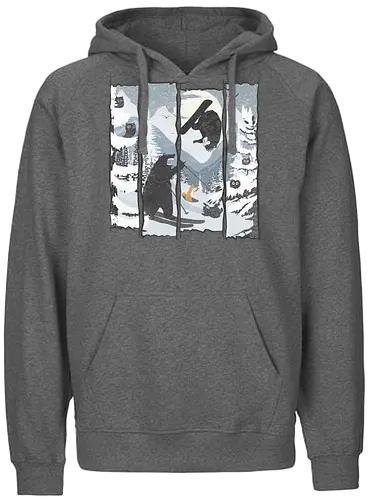 Wild Snow - Snowboard, Ski, bär, Scenery, sport, br - Fairtrade Hoodie
