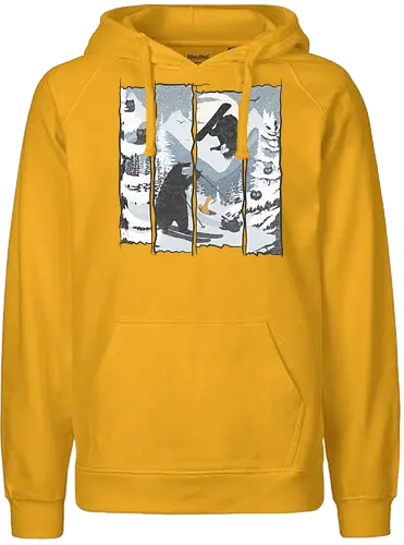 Wild Snow - Snowboard, Ski, bär, Scenery, sport, br - Fairtrade Hoodie
